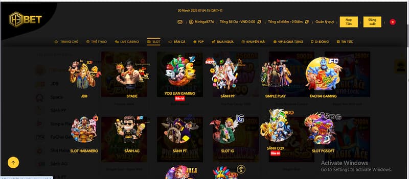 H3BET tại sảnh game slot