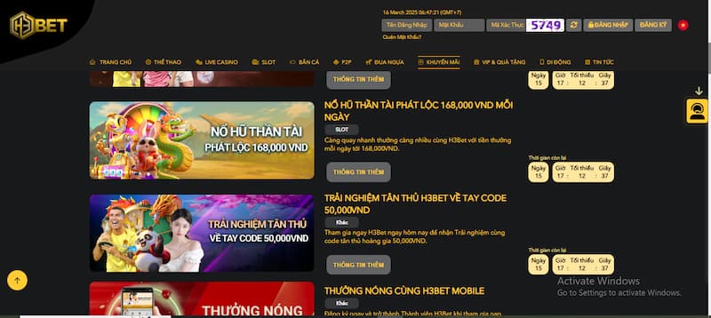 Khuyến mãi h3bet
