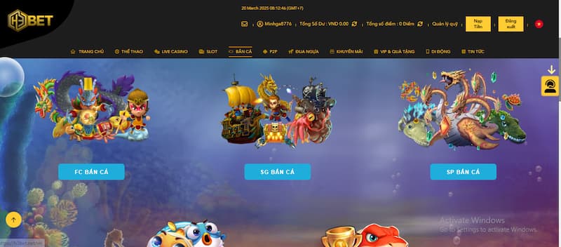 Sảnh bắn cá H3BET